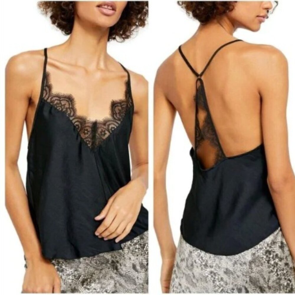 Free People | Starlight Lace Camisole Black | Sz Medium